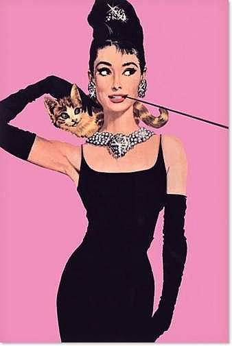 Audrey Hepburn Breakfast at Tiffany's Pink Framed Print 28"x40"
